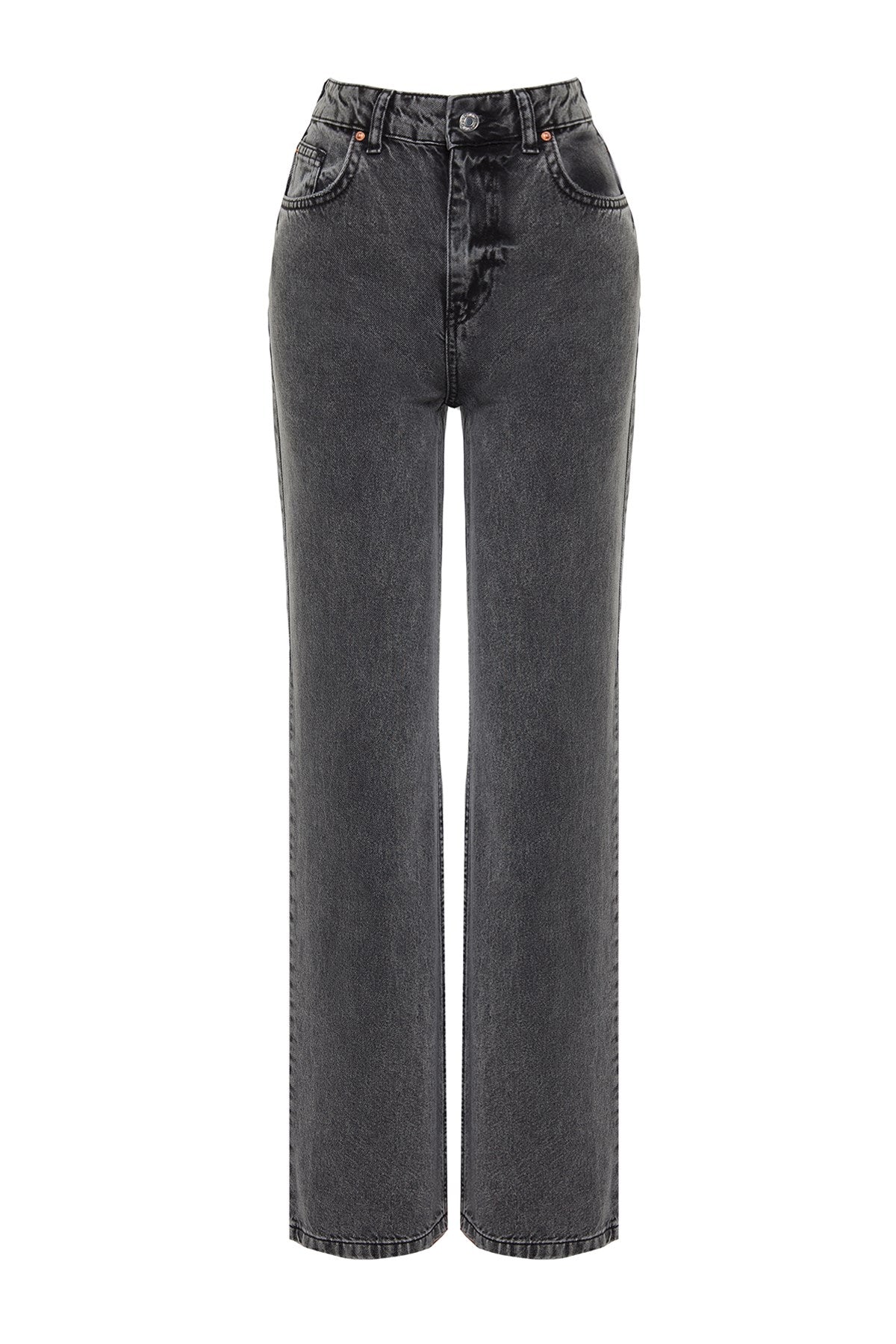 Anthracite High Waist Wide Leg Jeans Twoss24je00050