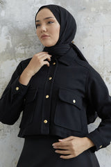 Liesa Cache Jacket With Cover Pockets - Black Ms00an1093