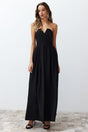 Black Woven Long Evening Dress Tprss24ae00118