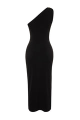 Black Body Sitting Knitted Accessory Elegant Evening Dress Tprss24el00035