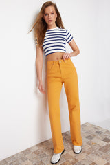 Orange High Waist Straight Jeans Twoss24je00230