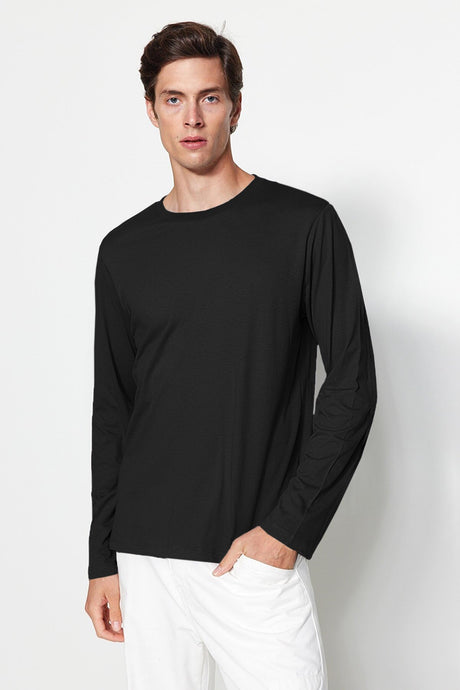 Anthracite-white-black Men's Regular/regular Fit Long Sleeve 3-pack Basic 100% Cotton T-shirt Tmnaw2