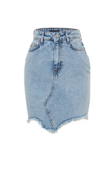 Light Blue Ripped Denim Skirt Twoss23et00287