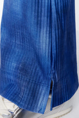 Blue Abstract Patterned Flare/spanish Leg Stretch Pants Twoss24pl00093