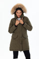 Women's Long Removable Fur Hooded Padded Windproof Water Repellent Inflatable Coat 8645 Gfx8645