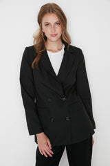 Anthracite Regular Lined Button Detailed Woven Blazer Jacket Twoaw21ce0264