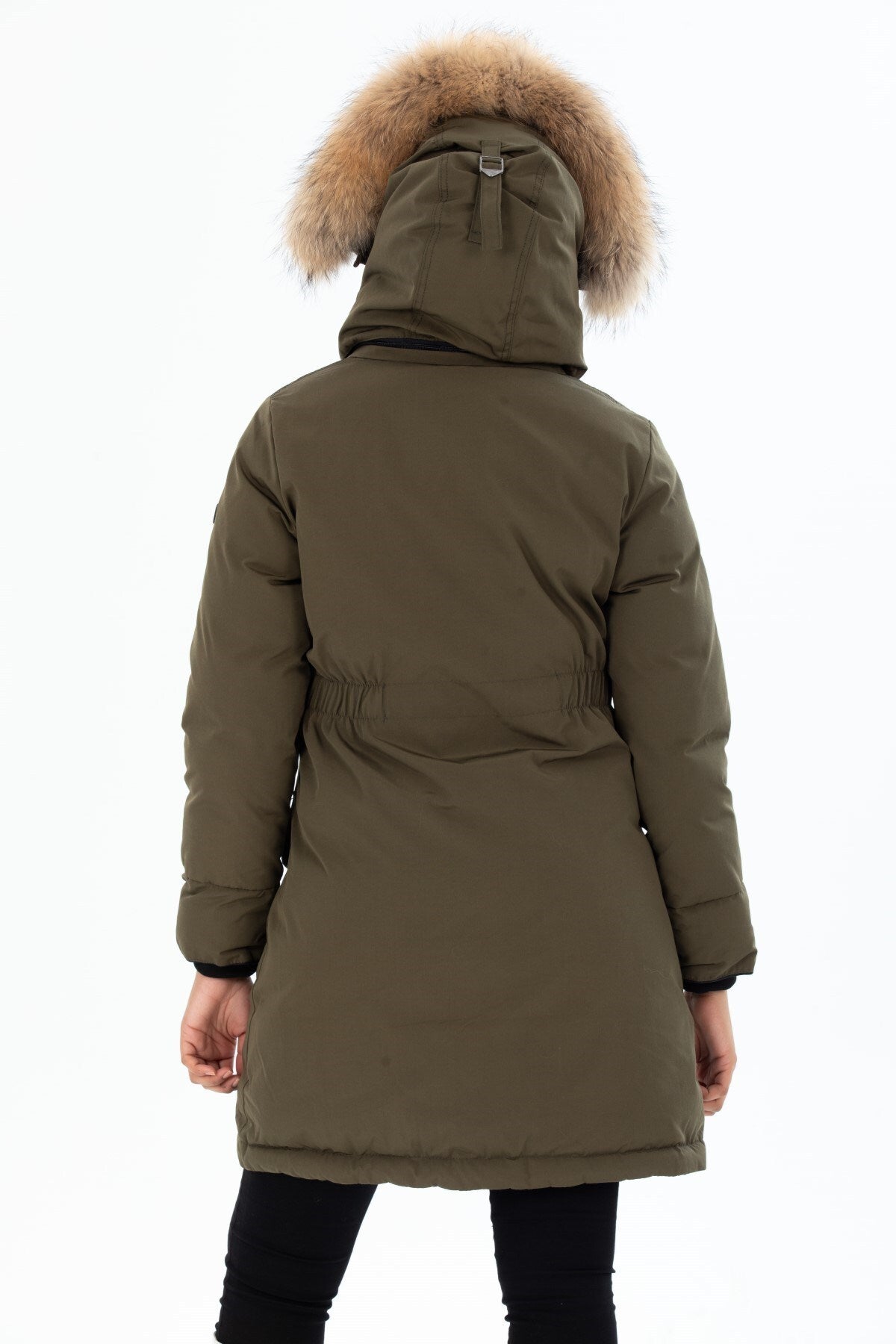 Women's Long Removable Fur Hooded Padded Windproof Water Repellent Inflatable Coat 8645 Gfx8645