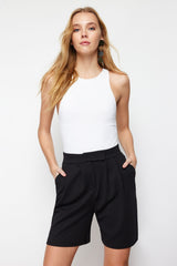 Grey Pleated Velcro Closure Shorts & Bermuda Twoss24sr00008