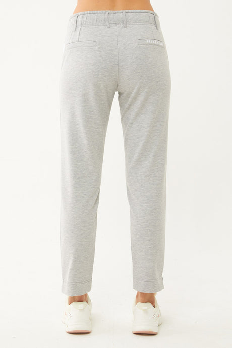 Women's Grey Melange Narrow Leg Organic Cotton Sports Tracksuit Bottoms 0667 Tb23wy05s0667-1