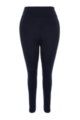 Navy Blue Knitted High Waist Booster Leggings Tbbss22ta0022