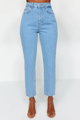 Blue High Waist Mom Jeans Twoss20je0108