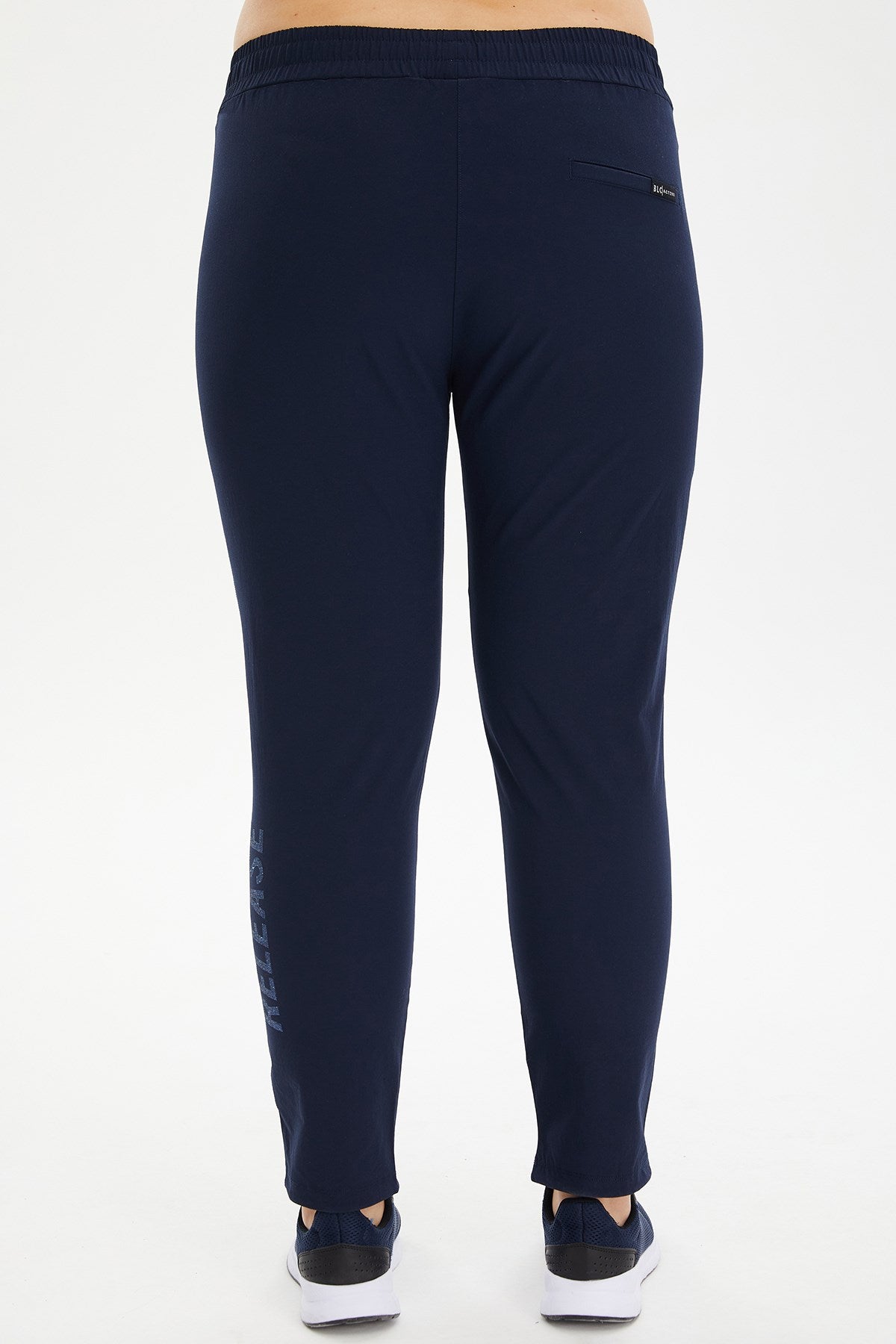 Women Navy Blue Plus Size Woven Tight Leg Outdoor Tracksuit Bottoms 0806 Tb23wl05s0806-1