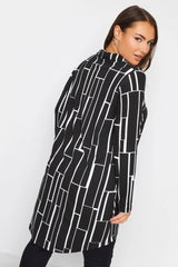 Plus Size Geometric Pattern Long Cut Long Sleeve Shirt 321234 Byk-23y-321233