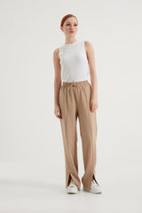 Mink Slit Crepe Pants Brgpntln001