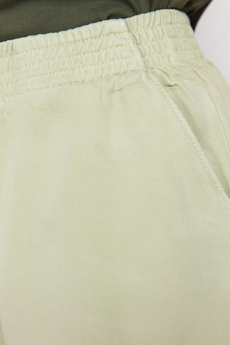 Beige 100% Tencel™ Elastic Waist Denim Shorts & Bermuda Twoss24sr00060