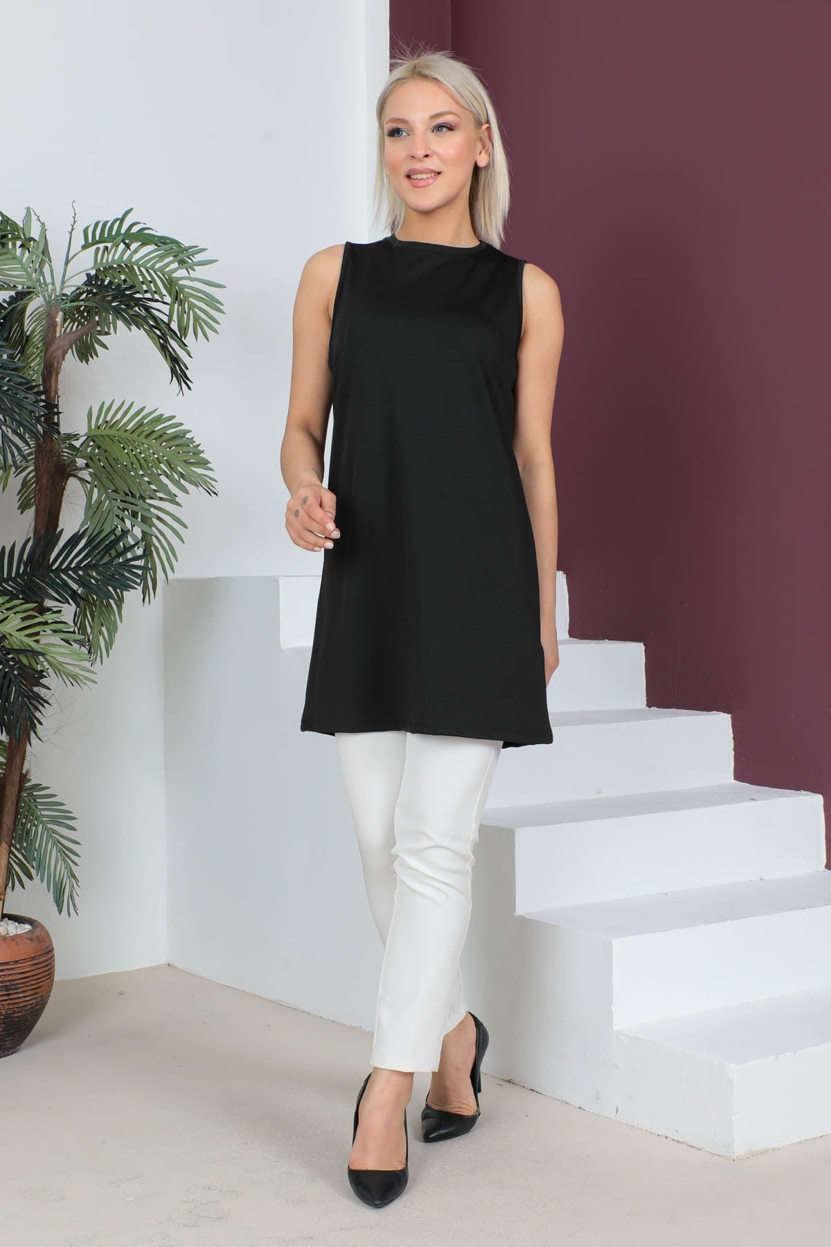 Black Zero Sleeve Inner Tunic Imj001298