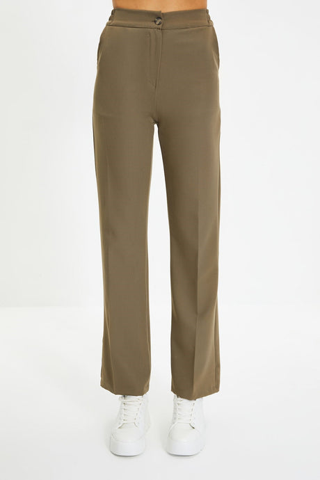 Khaki Straight/straight Cut Woven Pants Twoaw22pl0419