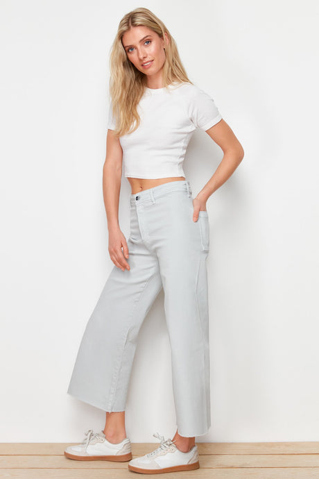 Grey High Waist Culotte Fit Jeans Twoss24je00276