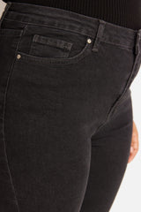 Navy Blue High Waist Skinny Jeans Tbbaw23je00003