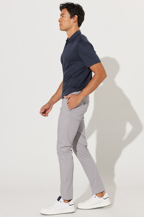 Men's Grey Slim Fit Slim Fit Slim Fit Cotton Stretchy Casual Trousers 4a0123200091