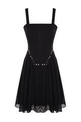 Black Waistband/skater Accessory Dress Tprss24el00005