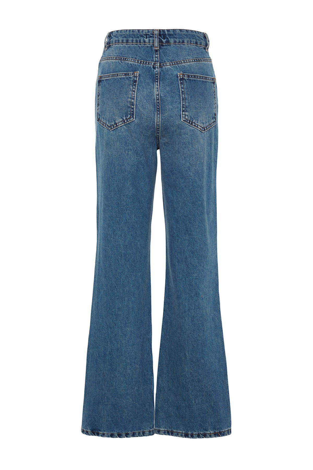 Blue High Waist Wide Leg Jeans Twoaw24je00184