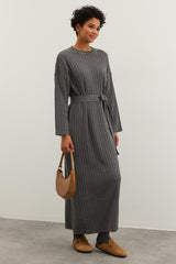 Plain Knitwear With Anthracite Belt Tctaw24eb00008