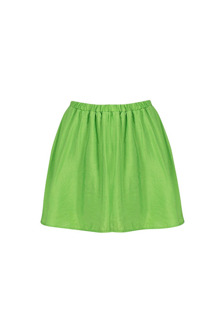 Women's Green Shorts Detailed Mini Skirt Lg-oz270-srt