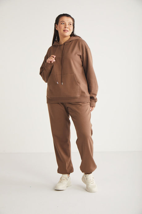 Plus Size Regular Loose Beige Single Sweatpants Lenkabb01112023