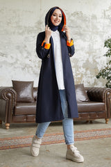 Neon Trench Hooded Sweatshirt At Waist - Taba\ Orange Ms00or12093