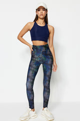 Dark Gray Booster Print Full Length Sports Leggings Twoss20ta0089