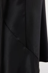 Black Satin Long Skirt Tpraw24et00040