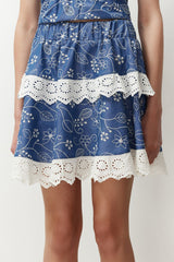 Blue Lace Mini Woven Skirt Twoss24et00182