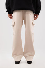 Beige Sweatpants With Cargo Pockets Flaw-200-004-001