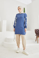 Sleeve Embroidered Knitwear Sweater Kyd100