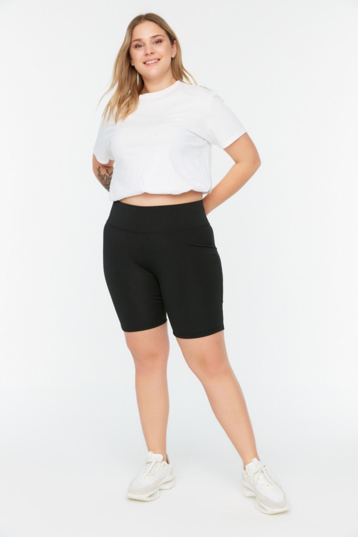 Black Knitted High Waist Booster Leggings Tbbss22ta00002