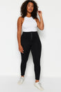 Black Corset Look High Waist Interlock Knitted Leggings Tbbss23bv00008