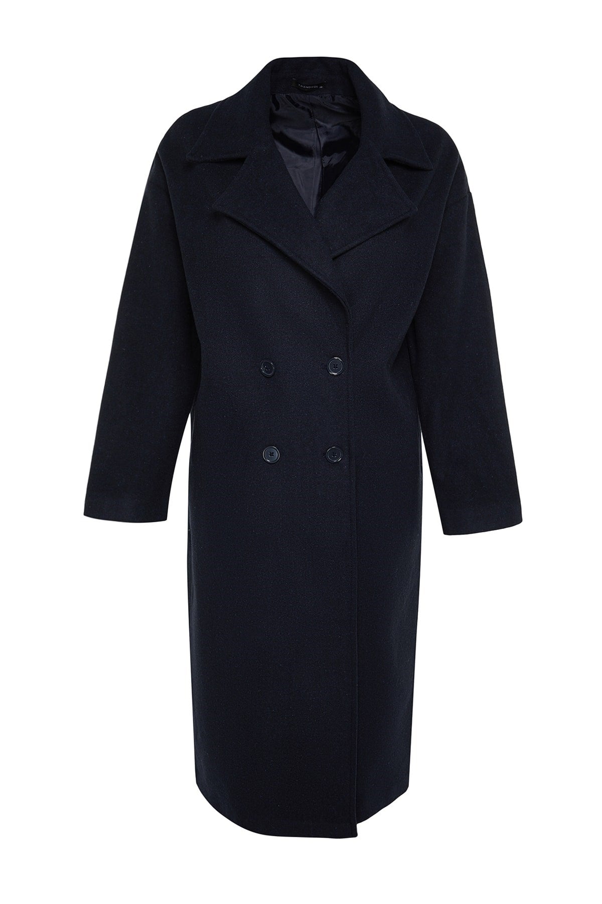 Anthracite Oversize Wide Cut Long Woolen Cashmere Coat Twoaw21kb0038