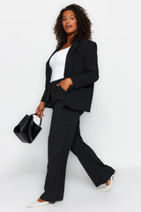 Black Striped Woven Pants Tbbaw24ar00012