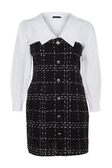 Black Tweed Dress Tbbaw24ah00026