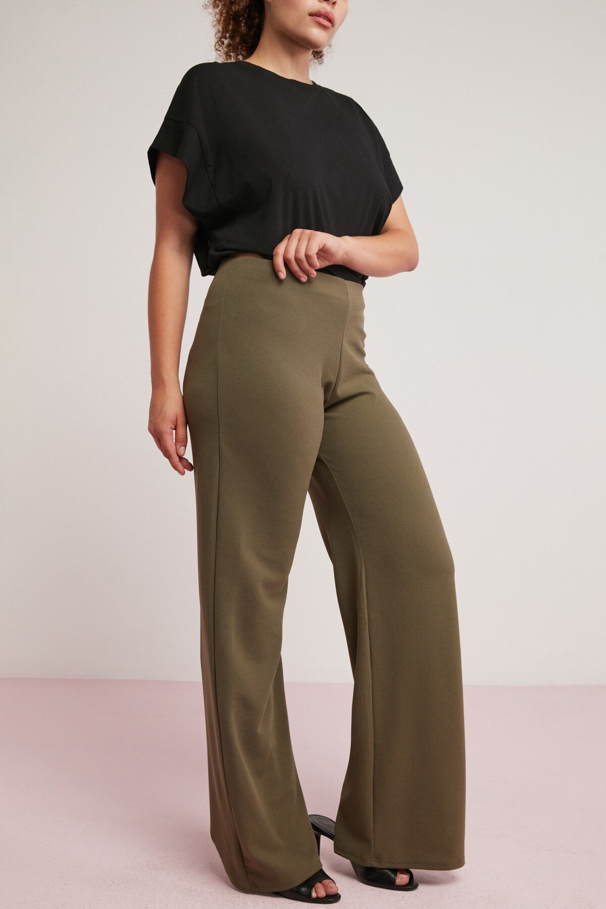 Aisha Women Plus Size Crepe Interlock Body Fully Enveloping Flexible Flare Pants Aisha01072023