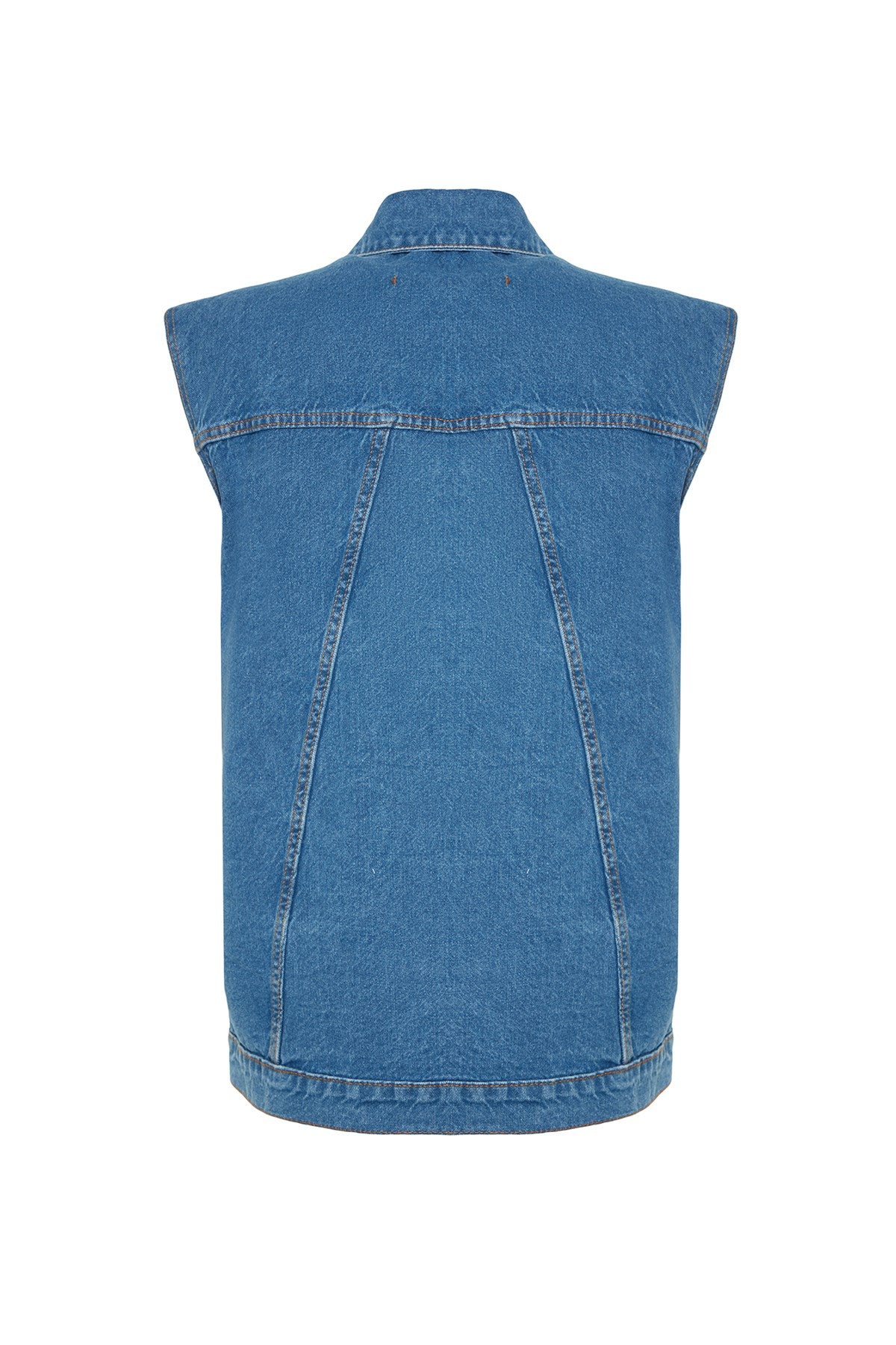 Blue Pocket Denim Vest Tctaw24yl00031