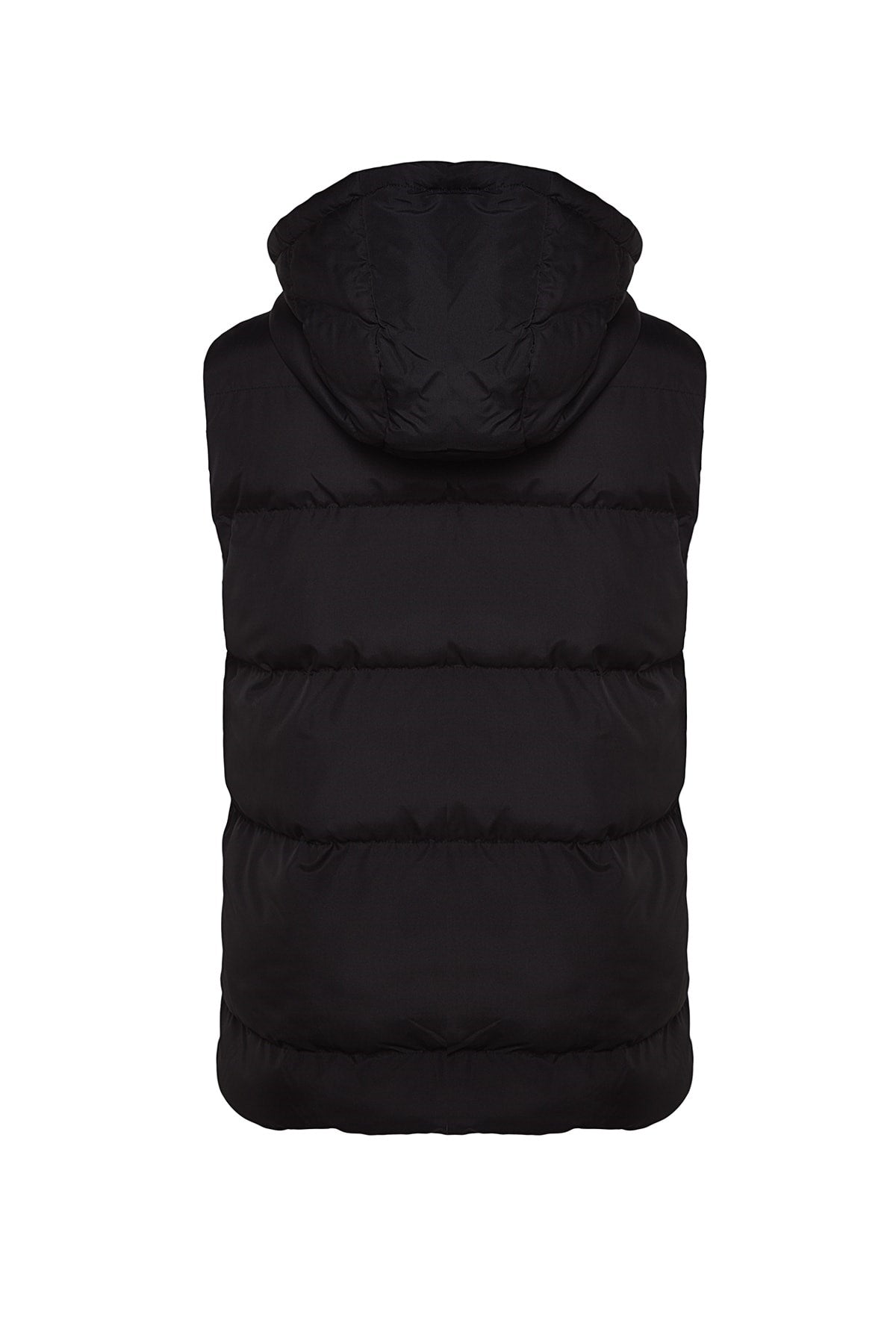 Black Hooded Quilted Vest Tbbaw24bh00002