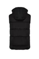 Black Hooded Quilted Vest Tbbaw24bh00002