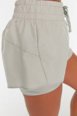 Black Parachute Fabric 2 Layer Sport Shorts Twoaw21sr0012