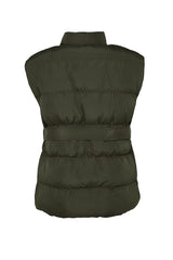 Khaki Waist Belt Detailed Quilted Vest Tbbaw24bh00001