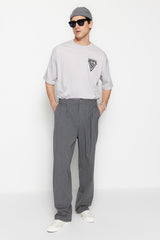 Grey Mens Wide Leg Pants Tmnss23pl00039