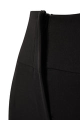 Black Cigarette Slim Leg Waist Seam Detailed Woven Pants Twoss20pl0388