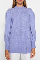 Lilac Open/perforated Soft Textured Knitwear Sweater Tctaw24ak00164