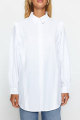 Ecru Ribbed Woven Shirt Tctaw24tg00005